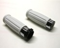 White Rubber Grips with Chrome band for HD 1973 thru 1995